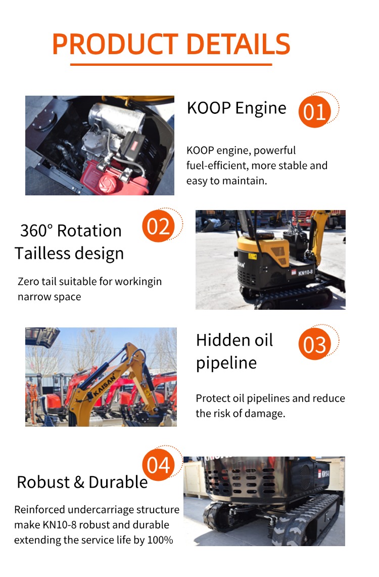 1 Ton Mini Excavator With Euro5 EPA KOOP Engine